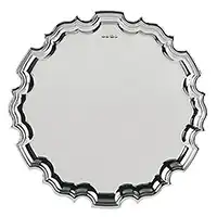 8in Hallmarked Sterling Silver Chippendale Tray