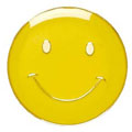 Yellow Button Smile Badge 20mm