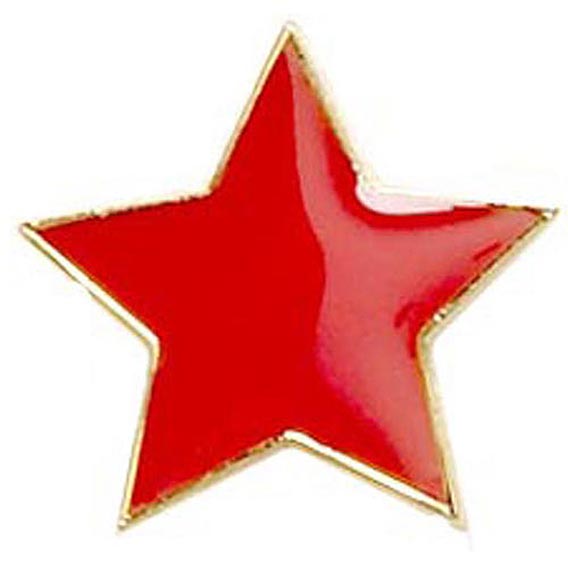 Red Flat Star Badge 20mm