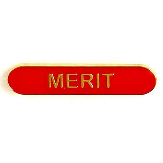 Red Merit Bar Badge 40mm