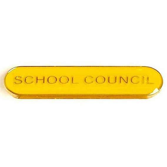 Yellow School Council Bar Badge 40mm