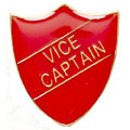 Red Vice Captain Shield Badge