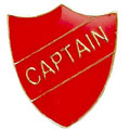 Red Captain Shield Badge
