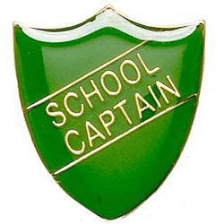 Green School Captain Shield Badge
