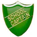 Green School Captain Shield Badge