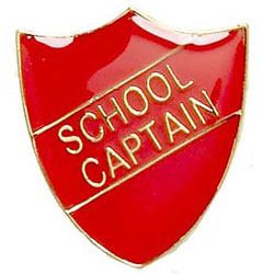 Red School Captain Shield Badge