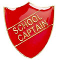 Red School Captain Shield Badge