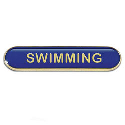 Blue Swimming Bar Badge