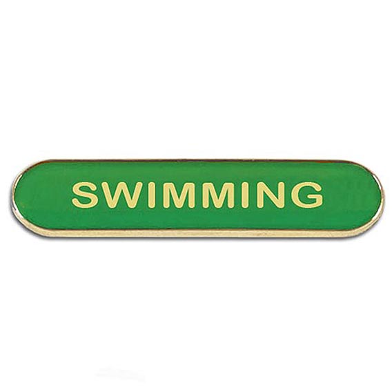 Green Swimming Bar Badge