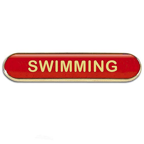 Red Swimming Bar Badge