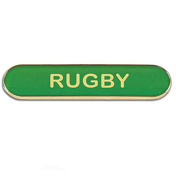 Green Rugby Bar Badge