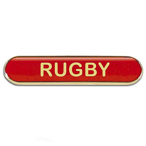 Red Rugby Bar Badge