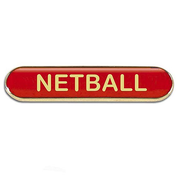 Red Netball Bar Badge