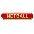 Red Netball Bar Badge