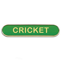 Green Cricket Bar Badge