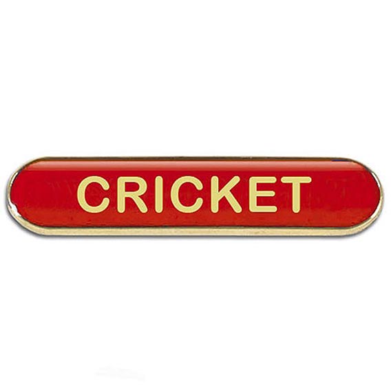 Red Cricket Bar Badge