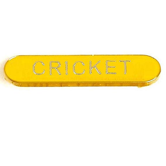 Yellow Cricket Bar Badge