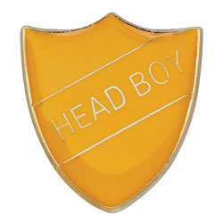 Scholar Pin Badge Head Boy Yellow 25mm