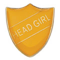 Scholar Pin Badge Head Girl Yellow 25mm