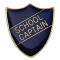 Scholar Pin Badge School Captain Blue 25mm