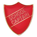 Scholar Pin Badge School Captain Red 25mm