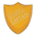 Scholar Pin Badge School Captain Yellow 25mm