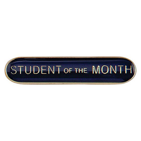 Scholar Bar Badge Student of Month Blue 40mm