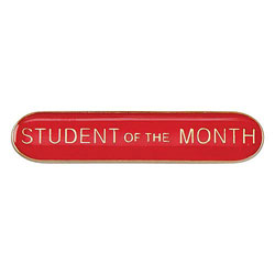 Scholar Bar Badge Student of Month Red 40mm