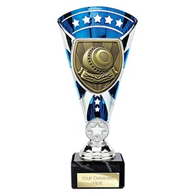 Blue & Silver Cobra Star Lawn Bowls Cup 210mm