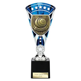 Blue & Silver Cobra Star Lawn Bowls Cup 230mm