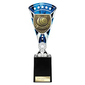 Blue & Silver Cobra Star Lawn Bowls Cup 255mm