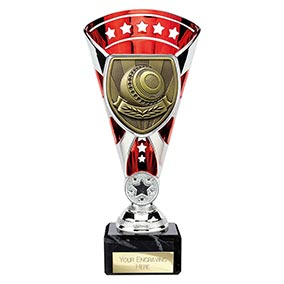 Red & Silver Cobra Star Lawn Bowls Cup 210mm