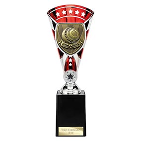 Red & Silver Cobra Star Lawn Bowls Cup 255mm