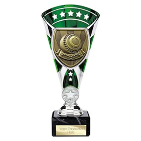 Green & Silver Cobra Star Lawn Bowls Cup 210mm