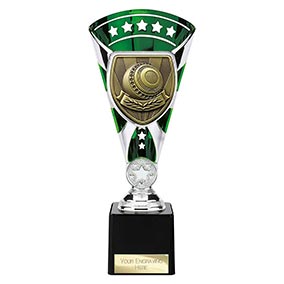 Green & Silver Cobra Star Lawn Bowls Cup 230mm