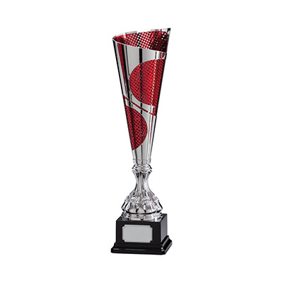 Quest Laser Cut Silver & Red Cup 445mm