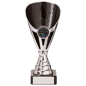 Black Silver Rising Stars Plastic Cup 170mm