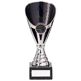 Black Silver Rising Stars Plastic Cup 185mm