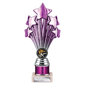 Purple Super 5 Star Trophy 215mm