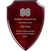 9.25in Rosewood Finish Shield Plaque