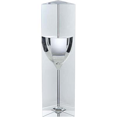 8in  Signature Clear Crystal Wine Glass Award
