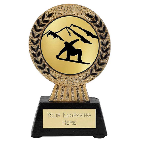 Gold Laurel Hero Snowboarding Trophy