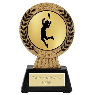 Gold Laurel Hero Badminton Male Trophy 115mm