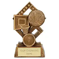 Antique Gold Cube Basketball Award 115mm