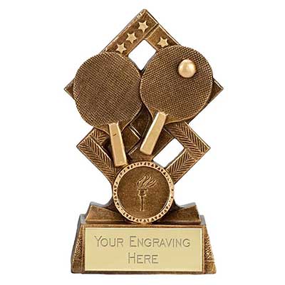Antique Gold Cube Table Tennis Award 135mm