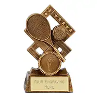 Antique Gold Cube Tennis Award 115mm