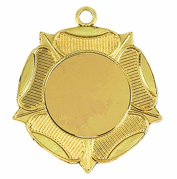 Gold Tudor Rose 50mm Medal