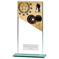 180mm Mustang Glass Lawn Bowls Award