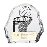 75mm Glass Mystique Netball Award