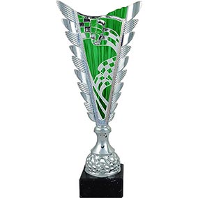 345mm Green Fuego Chequered Flag Award
